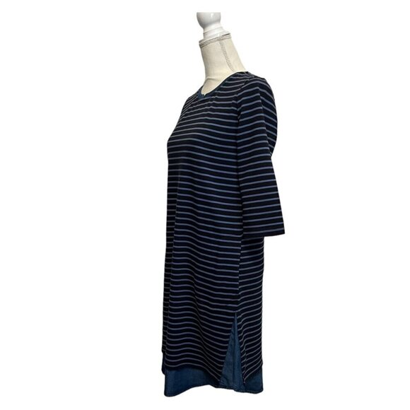 J. Jill Blue Striped French Minimalist Preppy Coastal Casual Shift Dress XS - Picture 3 of 11